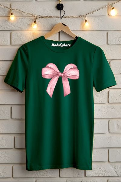 ModaSphere Μπλουζάκι Unisex Oversize με ροζ φιόγκο