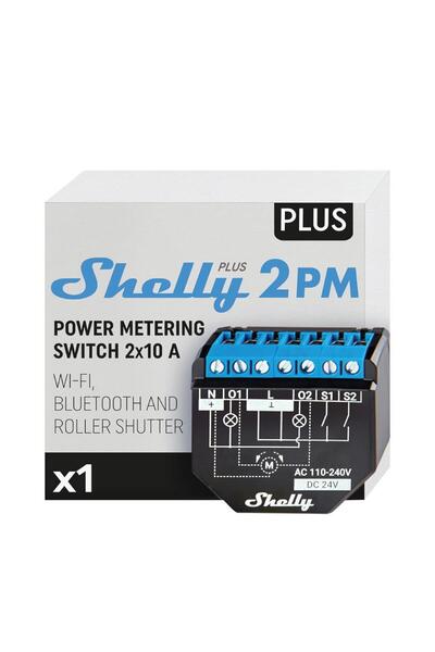 Shelly Plus 2PM Çift Kanal Enerji Ölçer Akıllı Röle