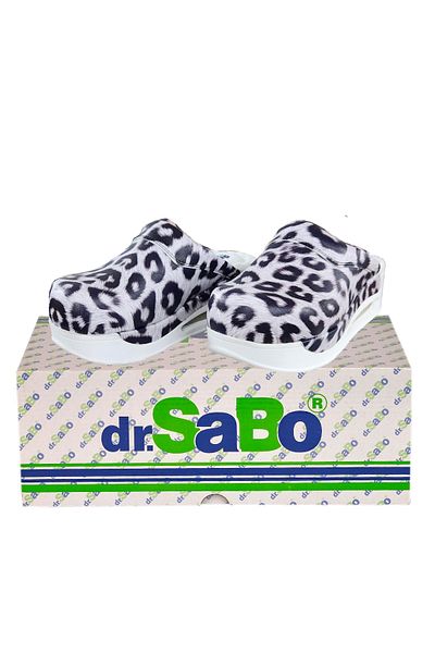 DR SABO Papuci din piele model leopard, papuci ortopedici Sabo