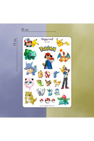 Huggy Craft Pokemon Anime Fun Sticker Set