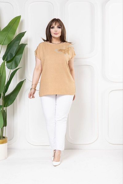 MODA Large Size Butterfly Lace Detailed Stylish Blouse Jb 18125478