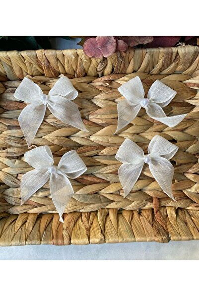 ParyaTasarım Beyaz Incili Keten Kurdele -hazır Kurdele -25 Adet