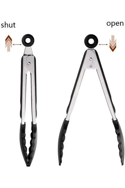 Doori Stainless Steel Silicone Tip Tong Grilling Tong Food Tong Salad Tong Handle
