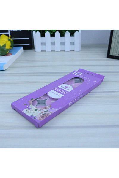 Generic Set of 10 Rose Scented Candles, Long-Lasting Fragrance for Home & Gift Use