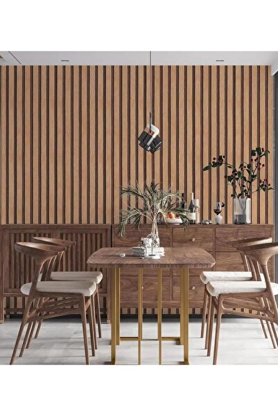 Renkli Duvarlar Gs8005 Erasable Self Adhesive Dark Brown Paneling Pattern Wall Panel Paper