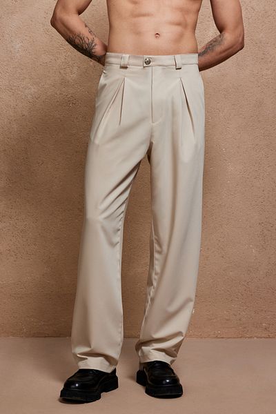 Dear Deer Beige Palazzo Trousers
