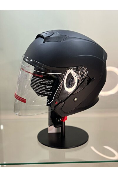 JK20 Jk-526 Güneş Gözlüklü Yarım Kask Matt Black