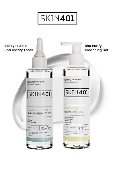 Skin401 Yağlı ve Karma Ciltlere Özel Siyah Nokta ve Leke Karşıtı Yüz Temizlem...
