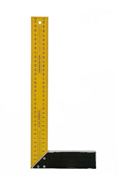 DEFAONS L-Square Angle Ruler with Hardened Steel Blade & Aluminum Handle 13.7 Inch/35cm Measurin