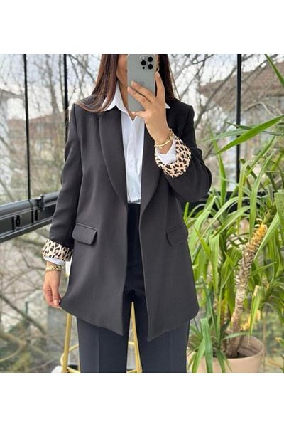 Lavanta Tekstil Jachetă blazer cu guler șal