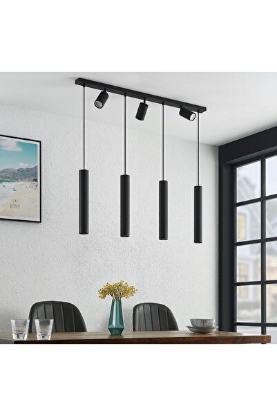 N Naturel Aydınlatma 100cm 7 Spotlu Ledli Yemek Masası Avizesi / Sarı Işık Am...