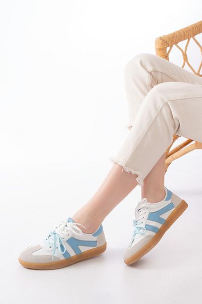 Aymood Blue Garni Pantofi sport casual pentru femei cu șireturi cu talpă termică M-6005