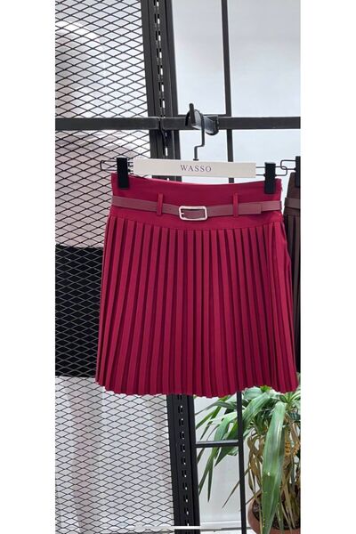 madamas bordo içi şortlu pileli tek