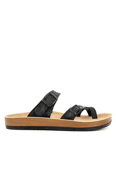 Muya Anatomical Sole Nubuck Women's Slippers - Anny 31030-430 Black 36-40