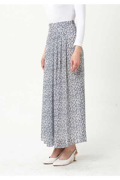 Guzella Fusta din șifon cu dungi din satin cu model de lungime maxi (100 cm).
