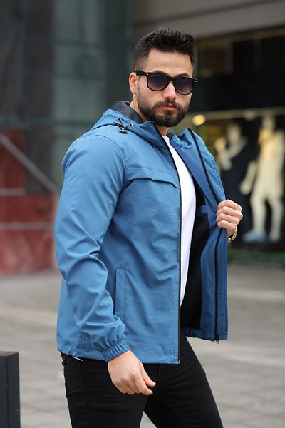 Moderk Αδιάβροχο εξωτερικού χώρου Εποχιακή κουκούλα με εσωτερική τσέπη Αντιανεμικό ανδρικό ανεμοθραύστη ειδικής σειράς