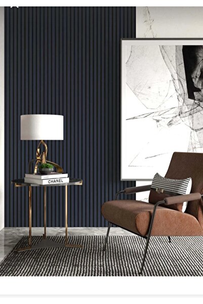 ATS YAPI AKUSTİK Mdf Ahşap Akustik Dekoratif Duvar Paneli 96x280 Cm - Antrasi...