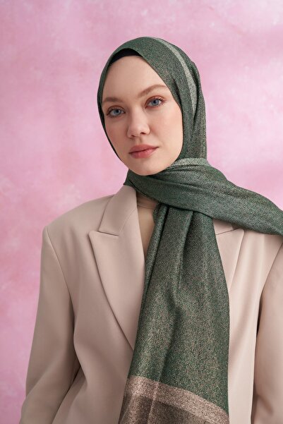 ARMANDA İpekli Pearl Zümrüt Rengi Şal