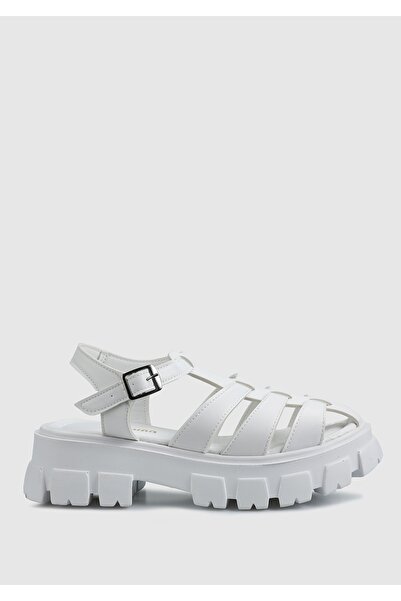 Provoq Sandale plate pentru femei albe - confortabile și elegante