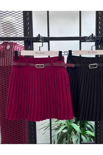 madamas bordo içi şortlu pileli tek