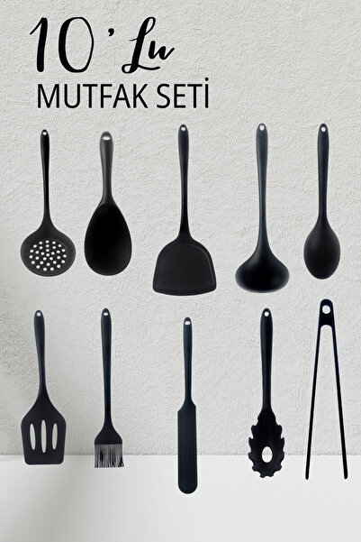 rubihome Set of 10 Black Kitchen Utensils