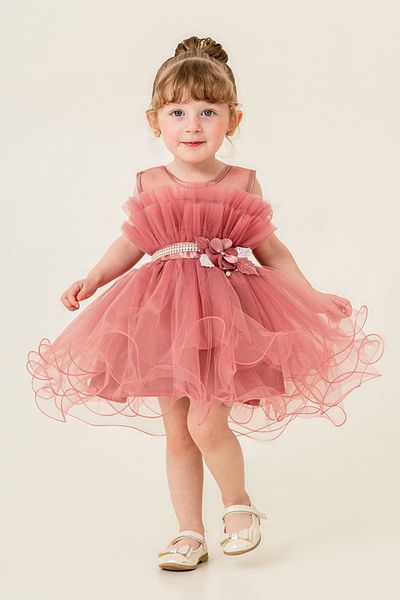 happyTekstil Girl's Evening Dress - Dusty Rose