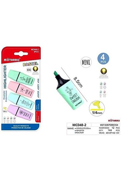 MOTARRO -Highlighters - Mini TextMarkers Pastel and Fluorescent Colours Different Varieties