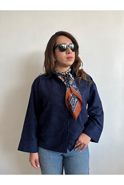 Gizybutik Nubuk Kumaş Basic Gömlek