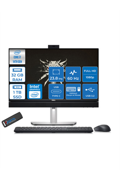 Dell Optıplex 7420 Plus I7 14700 32GB Ddr5 1tb SSD 23.8" Fhd W11PRO N005O7420...