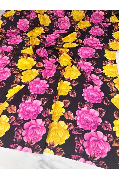 ipekkumaş 3 قطع من قميص الكريب المنقوش لفستان تنورة قميص فضفاض 2 قطعة للتنورة اسم منتجاتنا