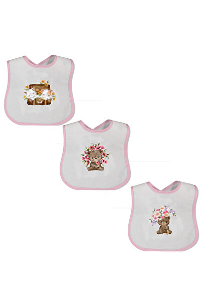 podyum baskı 3-Piece Baby Girl Special Design Printed Baby Food Bib with Oilc...