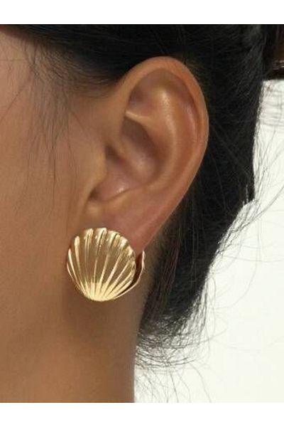 CHARMLUCKY Steel Clamshell Earrings