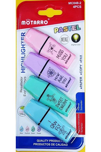 MOTARRO -Highlighters - Mini TextMarkers Pastel and Fluorescent Colours Different Varieties