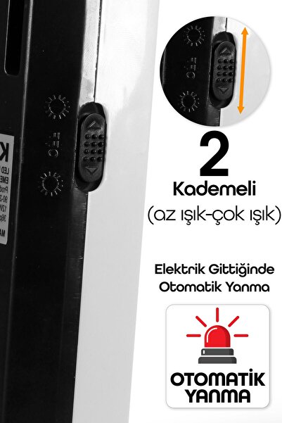 Telvesse 36 LED Şarjlı Işıldak POWER Lambası Otomatik Yanan Fener 2 Kademeli Elektrikli El Feneri 47733
