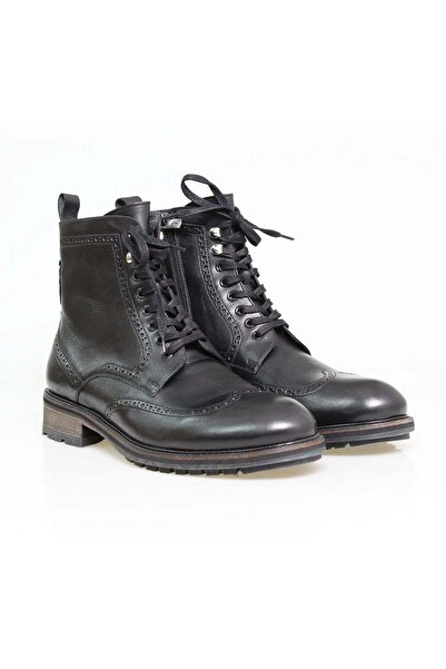 Butik SİYAH RENK BAĞCIKLI HAKİKİ DERİ ERKEK BOT