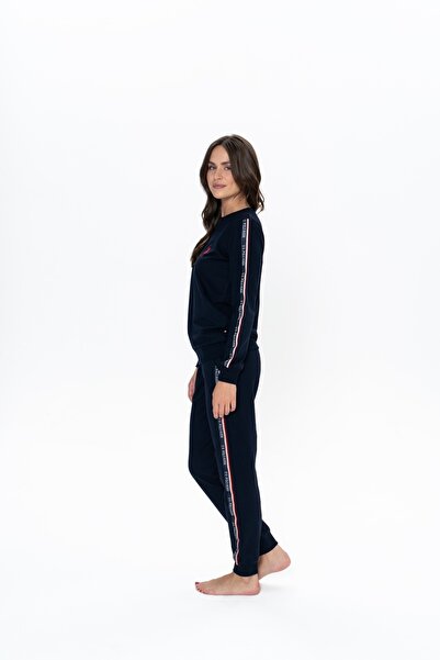 U.S. Polo Assn. U.S. Polo Assn. Kadın Lastik Paça Kutulu Çeyizlik Pijama Takımı - Lacivert - SELKR20S11K3C