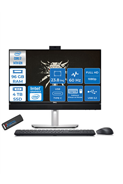 Dell Optıplex 7420 Plus I7 14700 96GB Ddr5 4tb SSD 23.8" Fhd W11PRO N005O7420...