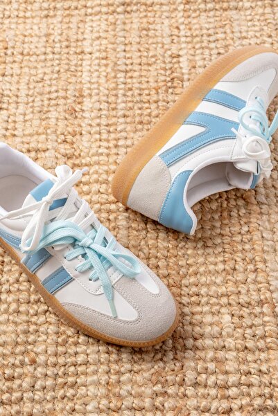 Aymood Blue Garni Pantofi sport casual pentru femei cu șireturi cu talpă termică M-6005