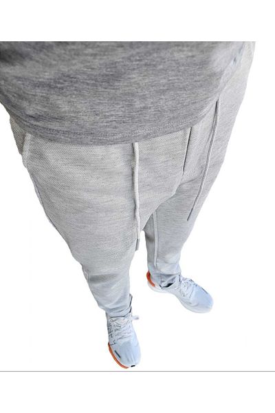 alpike Men's Seasonal Elastic Waist Jagger Grey Trousers