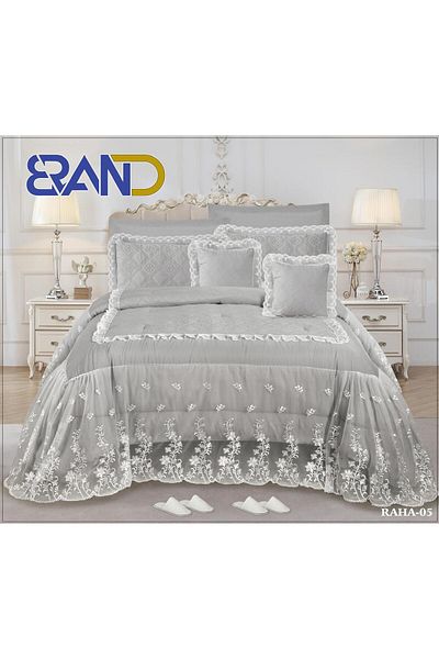 Gerenic Bridal bedspread, lace fabric, 8-piece comforter set, size 240 x 260 cm