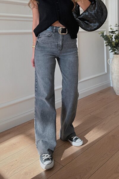 Suziş Pantaloni de damă din lycra, drepti, gri deschis, decupați, Utc002