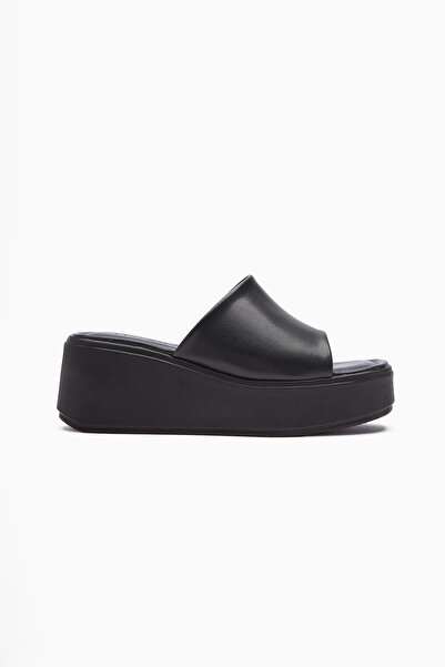 Limoya Γυναικείες παντόφλες Kadra Black Wedge με τακούνι