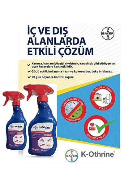 Bayer Haşere İlacı (K-othrine 500 ML) X 2 Adet (Kullanıma Hazır, Kokusuz Ve P...