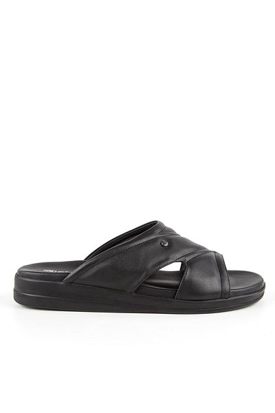 WALKONT 31422-001 Black Anatomical Sole Four Seasons Men's Slippers