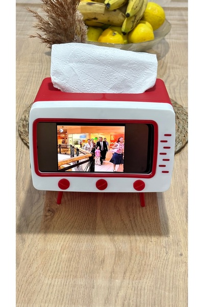 Doori Masa üstü peçetelik , TV Şekilli peçete kağıt mendil kutusu , Cep Telefonu Tutuculu peçetelik