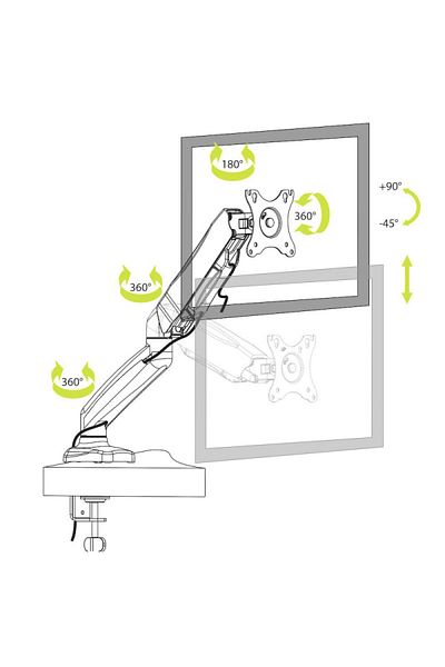 PORT DESIGNS Desk Mount for Single Monitor - Black