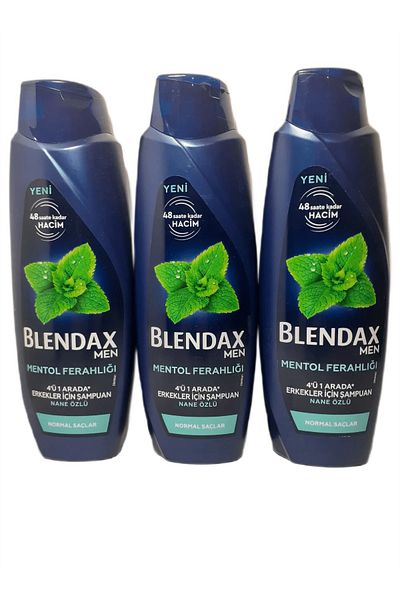 Blendax Menthol Freshness - 4 in 1 Shampoo with Mint Extract 470 ML x 3 Pieces