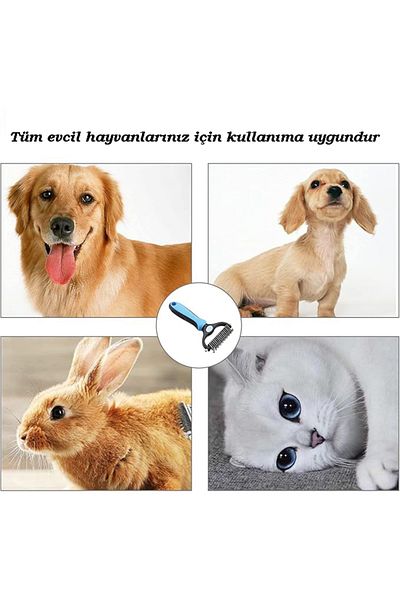 TechTic Pet Grooming Brush Deshedding Hairball Detangler Comb Metal Toothed Cat Dog Comb