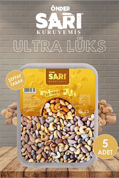 Önder Sarı Kuruyemiş Ultra Lüks Karışık Kuruyemiş 110 gr X 5 Adet Şeffaf Tabak