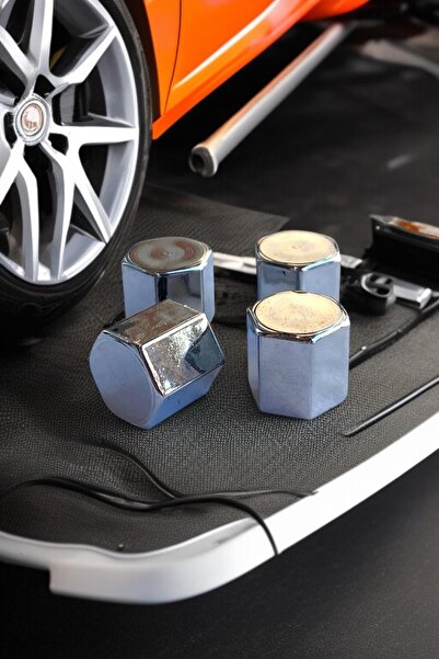 Cartex Krom Sibop Kapağı 4'lü Set Gri Tüm Araçlara Uyumlu